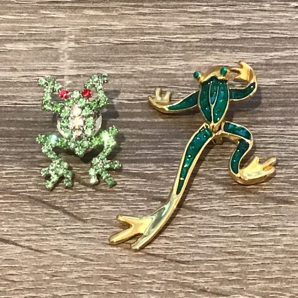 Jewelry Lot Of 2 Vintage Frog Pins Poshmark